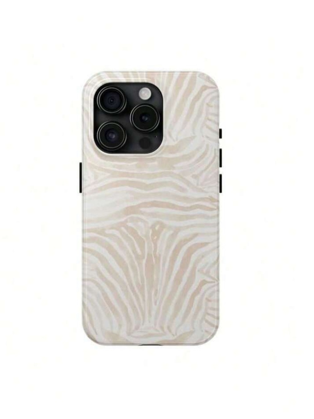 SHEIN Beige Zebra Stripe Phone Case